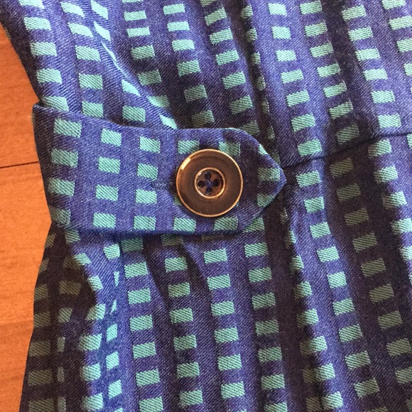 Modcloth mod retro 60s style dress green and blue windowpane print - Picture 16 of 17